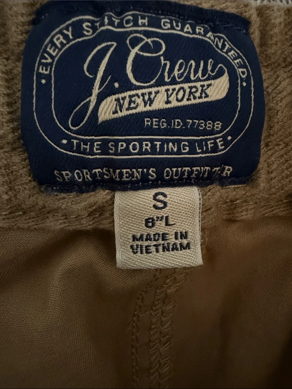 J. Crew Men's Casual Elastic-Waist Shorts in Beige Size Small 8”